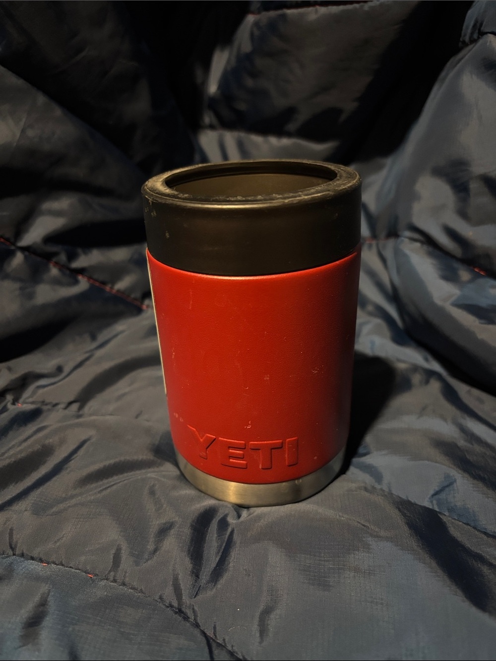 Yeti Red and Black Rambler Lowball Can Cooler